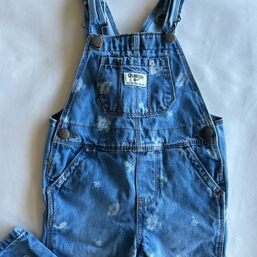Girls vintage Osh Kosh B’gosh denim blue jean overalls outfit size‎ 2T